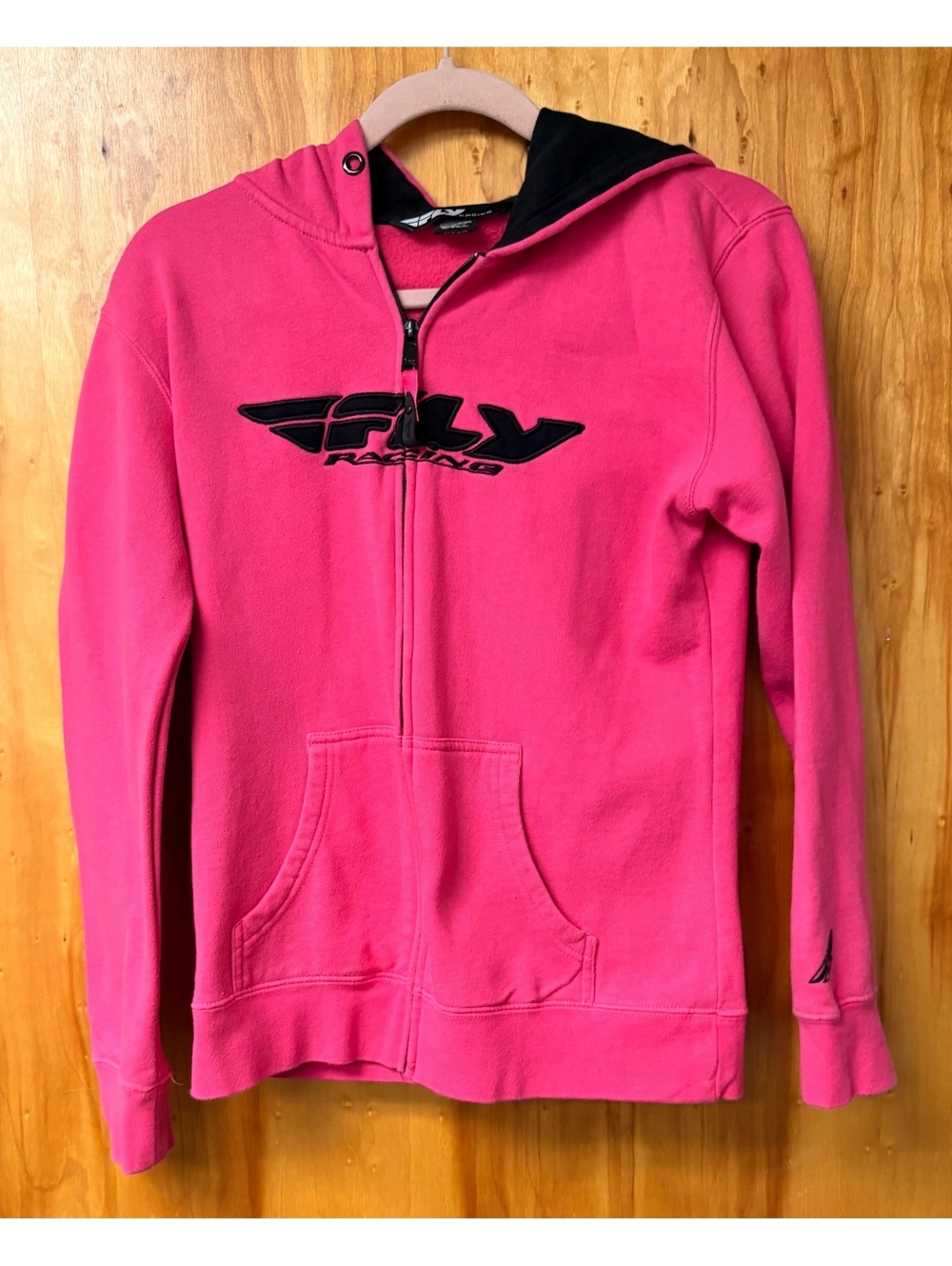 Fly Racing Pink and Black Zip-Up Hoodie Small